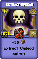 Wizard101 Myth spell card: Extract Undead, Spell ID 14291