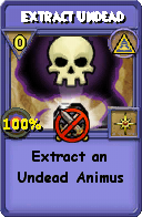 Wizard101 Myth spell card: Extract Undead, Spell ID 14281