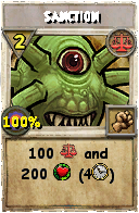 Wizard101 Balance spell card: Sanction, Spell ID 14007