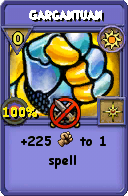 Wizard101 Sun spell card: Gargantuan, Spell ID 14333