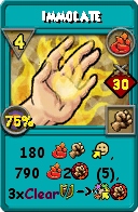Wizard101 Fire spell card: Immolate, Spell ID 14252