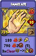 Wizard101 Fire spell card: Immolate, Spell ID 14252