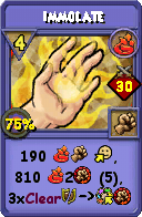 Wizard101 Fire spell card: Immolate, Spell ID 14251