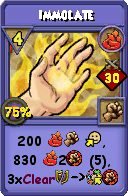 Wizard101 Fire spell card: Immolate, Spell ID 14250