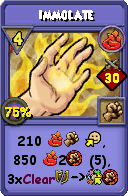Wizard101 Fire spell card: Immolate, Spell ID 14249