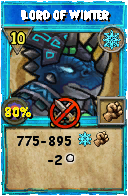 Wizard101 Ice spell card: Lord of Winter, Spell ID 14006