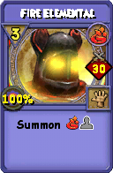 Wizard101 Fire spell card: Fire Elemental, Spell ID 14127