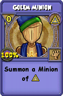 Wizard101 Myth spell card: Golem Minion, Spell ID 14102