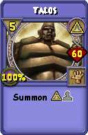 Wizard101 Myth spell card: Talos, Spell ID 14104