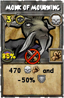 Wizard101 Death spell card: Monk of Mourning, Spell ID 14405