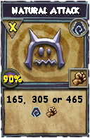 Wizard101 Shadow spell card: Natural Attack, Spell ID 14939