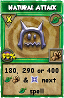 Wizard101 Life spell card: Natural Attack, Spell ID 14112