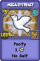 Wizard101 Ice spell card: Mega Distract, Spell ID 14001