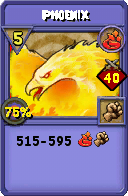 Wizard101 Fire spell card: Phoenix, Spell ID 14606