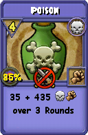 Wizard101 Death spell card: Poison, Spell ID 14208