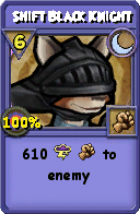 Wizard101 Moon spell card: Shift Black Knight, Spell ID 14344