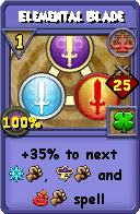 Wizard101 Balance spell card: Elemental Blade, Spell ID 14092