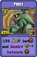 Wizard101 Myth spell card: Troll, Spell ID 14940