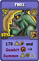 Wizard101 Myth spell card: Troll, Spell ID 14927