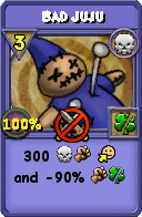 Wizard101 Death spell card: Bad Juju, Spell ID 14007