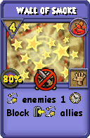 Wizard101 Fire spell card: Wall of Smoke, Spell ID 14808