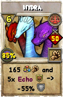 Wizard101 Balance spell card: Hydra, Spell ID 15006