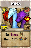 Wizard101 Balance spell card: Hydra, Spell ID 15008