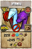 Wizard101 Balance spell card: Hydra, Spell ID 15010
