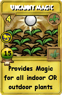 Wizard101 Gardening spell card: Uncanny Magic, Spell ID 15017