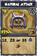 Wizard101 Shadow spell card: Natural Attack, Spell ID 15039