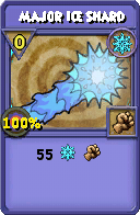Wizard101 Ice spell card: Major Ice Shard, Spell ID 15052