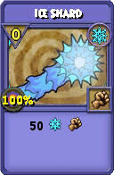 Wizard101 Ice spell card: Ice Shard, Spell ID 15053