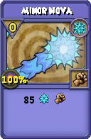 Wizard101 Ice spell card: Minor Nova, Spell ID 15062
