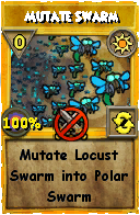 Wizard101 Sun spell card: Mutate Swarm, Spell ID 15070