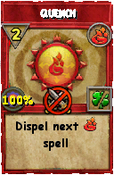 Wizard101 Fire spell card: Quench, Spell ID 15076