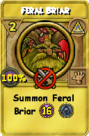 Wizard101 Myth spell card: Feral Briar, Spell ID 15080