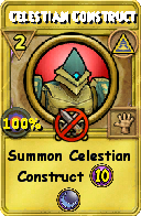 Wizard101 Myth spell card: Celestian Construct, Spell ID 15084