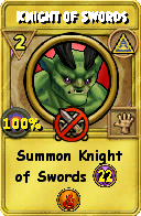 Wizard101 Myth spell card: Knight of Swords, Spell ID 15085