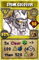 Wizard101 Myth spell card: Stone Colossus, Spell ID 15089