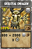 Wizard101 Death spell card: Skeletal Dragon, Spell ID 15101