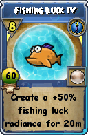 Wizard101 Cantrips spell card: Fishing Luck IV, Spell ID 15102