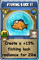 Wizard101 Cantrips spell card: Fishing Luck II, Spell ID 15104