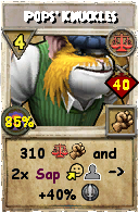 Wizard101 Balance spell card: Pops' Knuckles, Spell ID 15118