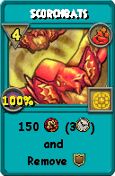Wizard101 Fire spell card: Scorchbats, Spell ID 15123