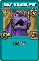 Wizard101 Storm spell card: Snap, Kraken, Pop, Spell ID 15125
