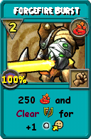 Wizard101 Fire spell card: Forgefire Burst, Spell ID 15127