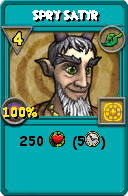Wizard101 Life spell card: Spry Satyr, Spell ID 15129