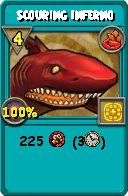 Wizard101 Fire spell card: Scouring Inferno, Spell ID 15131