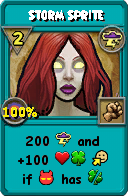 Wizard101 Storm spell card: Storm Sprite, Spell ID 15134