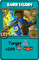 Wizard101 Myth spell card: Ember Legends, Spell ID 15140